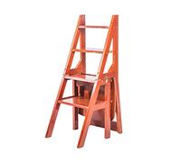 LYMGRZ Drabiny składane, Step Stool Multipurpose Wood Ladders, Home Folding Chair Dual Purpose 4 Ladder Store Decoration(#2)