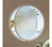 LYMGRZ Fenêtre de cabanon vitrée, fenêtre Ronde pivotante à 360° sur axe Central, fenêtre en Alliage d'aluminium pour Mobil-Home avec poignées, fenêtre décorative pour Cuisine, sous-Sol, Patio, lof