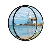 LYMGRZ Fenêtre pivotante Ronde, hublot décoratif en Alliage d'aluminium Transparent et Verre trempé pour Ventilation et intimité (100 cm/39,4")