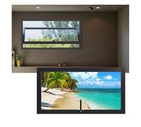 LYMGRZ Fenêtre rectangulaire avec Cadre en Alliage d'aluminium et Verre trempé, hublot pivotant à 360°, fenêtre coulissante L 60 70 80 90 100 cm (Noir, 100 x 40 cm / 39,37 x 15,79 po)