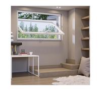 LYMGRZ Fenêtre rectangulaire avec Cadre en Alliage d'aluminium et Verre trempé, hublot Rotatif à 360°, fenêtre coulissante pour éclairage d'aération (Blanc, 90 x 40 cm)
