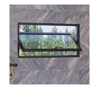 LYMGRZ Fenêtre rectangulaire panoramique avec Cadre en Alliage d'aluminium et Verre trempé, fenêtre coulissante hublot pivotante à 360° pour Chambre ou Salon (Noir, 60 x 30 cm / 23,62 x 11,81 po)