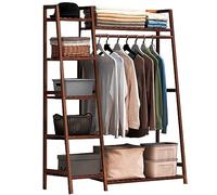 LYMGRZ Portant en Bambou à 7 étagères et Tringle, sur Pied, pour Chambre ou Dressing Ouvert, Charge maximale 100 kg (220 lbs).