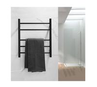 LYMGRZ Porte-Serviettes Chauffant Mural 5 Barres, en Acier Inoxydable 304 avec Thermostat Intelligent, Chauffe-Serviettes de Salle de Bain avec Interrupteur en métal, Noir, à Brancher