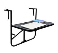 LYMGRZ Table Pliante d'extérieur pour Balcon avec Hauteur réglable, sans perçage, idéale pour Les Petits balcons, terrasses, espaces de Travail et de Repas en extérieur (Noir)