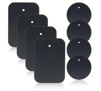 LYMISPIYA Lot de 8 plaques métalliques Fines pour Support magnétique pour téléphone de Voiture,Ensemble de Feuilles métalliques Auto-adhésives (4 Rondes et 4 rectangulaires,Noir)