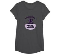 Lymphome : combattez comme Un Guerrier - Inspirer Le Soutien Contre Le Cancer T-Shirt, Fille, Chiné Foncé, XS