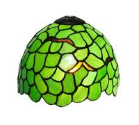 LYMSXAZOU Abat-Jour en vitrail de 20 cm, Petit Abat-Jour de Rechange, Motif Feuilles Vertes, Style Vintage, pour plafonnier, Suspension, Lustre, Applique ou Lampe de Table.