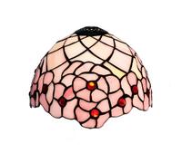 LYMSXAZOU Abat-Jour en vitrail de 20 cm, Petit Abat-Jour de Rechange Rose à Fleurs de Cerisier, Style Vintage, pour plafonnier, Suspension, Lustre, Applique ou Lampe de Table.