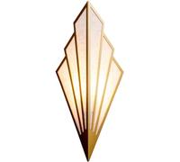 LYMSXAZOU Applique Murale européenne en Forme d'éventail, luminaire décoratif Simple et créatif de Style Art Déco, Douille E14 pour Salon, Chambre, Couloir (doré)