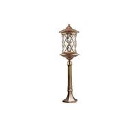 LYMSXAZOU Éclairage extérieur européen, lampadaire, Abat-Jour en Verre E27, Lampe de Jardin Lumineuse, étanche IP54, Poteau Haut en Alliage d'aluminium Durable, Lanterne en Laiton, Hauteur 80 cm