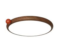 LYMSXAZOU Lampe de Chambre Style Vintage, Abat-Jour Rond, 36 W, Style wabi-sabi, Imitation Bois, LED, plafonnier créatif Japonais pour Salle à Manger, Bureau, Chambre Principale. Luminaire Simple