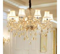 LYMSXAZOU Lustre en cristal européen pour bougies, idéal pour salon, restaurant, chambre, villa de jeune fille, hôtel, magasin de vêtements, salon de beauté, café, bar, karaoké (KB 10 lumières)