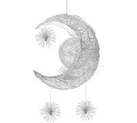 LYMSXAZOU Lustre moderne en forme de lune, suspension en fer réglable compatible avec les salles à manger, guirlande lumineuse, éclairage de plafond luxueux