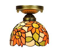 LYMSXAZOU Plafonnier de Style Rustique, Petit luminaire en vitrail, Lustre Vintage de 20 cm avec tournesols rustiques, idéal pour Le Salon, la Salle à Manger, la Chambre ou Le Couloir.