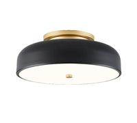 LYMSXAZOU Plafonnier Semi-encastré de Style Ferme, Abat-Jour en métal Noir Rustique Mat, LED, éclairage Industriel Chaleureux, idéal pour Un Couloir, Une Salle à Manger ou Un Bureau.