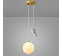 LYMSXAZOU Suspension Astronaute, Mini Lustre Fée Lune, Lampe Suspendue pour Chambre d'enfant, Luminaires de Plafond pour Chambre d'enfant, Suspensions pour Filles et Garçons, Étoile de la Maternelle
