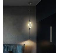LYMSXAZOU Suspension linéaire LED Noire et dorée pour îlot de Cuisine Moderne, Petite Lampe de Chevet en cuivre et Cristal, Lustre décoratif 3W