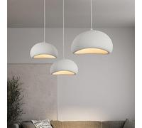 LYMSXAZOU Suspension moderne pour salle à manger, îlot de cuisine, douille E27, forme nid d'oiseau, gris 50 cm - Éclairage élégant pour restaurant ou couloir