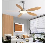 LYMSXAZOU Ventilateur de Plafond avec éclairage LED 36W et télécommande, 116 cm, intensité Variable, pour Salon, Chambre, Salle à Manger, Protection des Yeux (Gris)