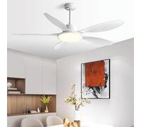 LYMSXAZOU Ventilateur de Plafond avec éclairage LED 36W et télécommande, 116 cm, intensité Variable, pour Salon, Chambre, Salle à Manger, Protection des Yeux (Blanc)