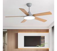 LYMSXAZOU Ventilateur de Plafond Lumineux 106 cm avec télécommande, éclairage LED intérieur 24 W à intensité Variable pour Salon, Chambre, Salle à Manger, Protection des Yeux (Gris)