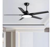 LYMSXAZOU Ventilateur de Plafond Lumineux 106 cm avec télécommande, éclairage LED intérieur 24 W à intensité Variable pour Salon, Chambre, Salle à Manger, Protection des Yeux (Noir)