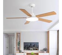 LYMSXAZOU Ventilateur de Plafond Lumineux 106 cm avec télécommande, éclairage LED intérieur 24 W à intensité Variable pour Salon, Chambre, Salle à Manger, Protection des Yeux (Blanc)