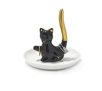 Lynagert Plateau à bijoux en céramique en forme de chat - Plateau à bijoux pour boucles d'oreilles et organisateur - Cadeau amusant pour maman, amoureuse, cadeau d'anniversaire pour femme