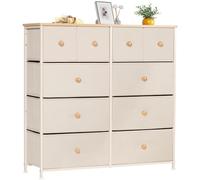 LYNCOHOME Commode avec 10 tiroirs en Tissu, Commode Chambre, Meuble de Rangement, Meuble Chambre, Armoire à tiroirs pour Cuisine, Bureau, Couloir, Meuble TV avec tiroirs