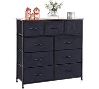 LYNCOHOME Commode avec 9 tiroirs en Tissu, Commode Chambre, Meuble de Rangement, Meuble Chambre, Commode 9 tiroirs, Armoire à tiroirs pour Cuisine, Bureau, Couloir