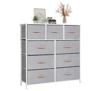 LYNCOHOME Commode avec 9 tiroirs en Tissu, Commode Chambre, Meuble de Rangement, Meuble Chambre, Commode 9 tiroirs, Armoire à tiroirs pour Cuisine, Bureau, Couloir