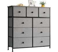 LYNCOHOME Commode avec 9 tiroirs en Tissu, Commode Chambre, Meuble de Rangement, Meuble Chambre, Commode 9 tiroirs, Armoire à tiroirs pour Cuisine, Bureau, Couloir