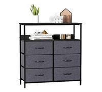 LYNCOHOME Commode, Commode Chambre, Meuble de Rangement, Armoire avec 6 tiroirs en Tissu, Meuble Chambre, Commode 6 tiroirs, Armoire à tiroirs pour Cuisine, Bureau, Couloir