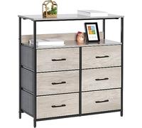 LYNCOHOME Commode, Commode Chambre, Meuble de Rangement, Armoire avec 6 tiroirs en Tissu, Meuble Chambre, Commode 6 tiroirs, Armoire à tiroirs pour Cuisine, Bureau, Couloir