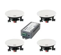 LYNDAHL Set de Haut-parleurs CS200P et AMP4X15BT, kit avec 2 ou 4 Haut-parleurs en Option et amplificateur de Bluetooth, Haut-Parleur de Plafond avec AUX-in, avec 4 Haut-parleurs