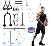Lyndwin Poulie Musculation, Fitness DIY LAT Pulldown Machine Systeme Maison Musculation Kit avec Double Corde Poignet Poulie Haute et Basse pour Triceps Biceps Curl Dos Epaules de Sport à Domicile