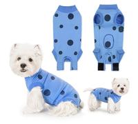 Lyneun Combinaison de Récupération pour Chien, Body Post Operatoire pour Chien, Body pour Chien Femelle Male, Protecteur de Plaies Abdominales,Anti-Léchage (Bleu, XL)