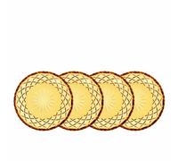 Lyngby Glas Set d'assiettes en verre Sorrento 16 cm (4 pcs) Ambre