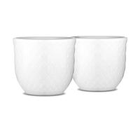 Lyngby Porcelæn Coquetiers Rhombe. lot de 2 blanc