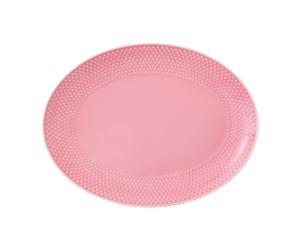 Lyngby Porcelæn Plat à service oval Rhombe 21.5x28.5 cm Rose