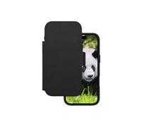 Lynge - Etui à rabat pour téléphone portable - compatibilité avec MagSafe - cuir pleine fleur - noir