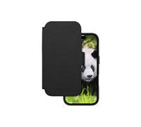 Lynge - Etui à rabat pour téléphone portable - compatibilité avec MagSafe - cuir pleine fleur - noir