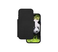 Lynge - Etui à rabat pour téléphone portable - compatibilité avec MagSafe - cuir pleine fleur - noir