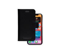 Lynge - Protection à rabat pour téléphone portable - cuir pleine fleur - noir - pour Apple iPhone 12 mini