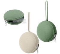 LYNJOVU Lot de 2 étuis à tétine en silicone, porte-sucette pour les voyages, lavable récipient pour tétine, boîte à tétine (vert + blanc)