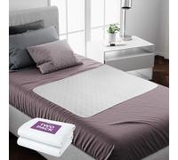 Lynmark Lot de 2 alèses lavables pour incontinence sans plis - Protège-matelas antidérapant absorbant jusqu'à 1 l - En coton certifié OEKO-Tex - Étanche - Pour lit simple - 90 x 85 cm - Blanc