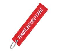 LYNMTPJ 1 Pc Wholesale Aviation Keychain Do Not Pull Danger Remove Before Flight Both Sides Embroidery Car Key Pendant Tag Accessories(Design 2)