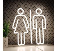 LYNMTPJ Panneau mural néon à intensité variable for toilettes - Lumière LED blanc froid de 33 cm alimentée par USB, idéale for la décoration de bar, pub, hôtel, café et bureau