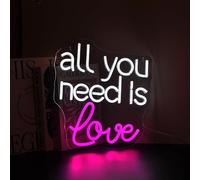 LYNMTPJ Panneau néon LED « Tout ce dont vous avez besoin, c'est de l'amour » Décoration murale USB/Économie d'énergie Convient for les locations Cadeau(All You Need is Love)